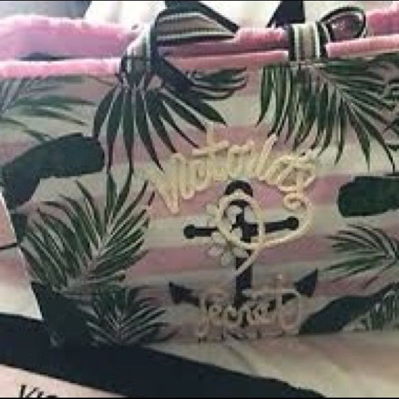 VS Tropical Palm Tree Nautical Canvas Tote Bag - Picture 4 of 7